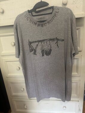 Denim & Supply Ralph Lauren Gray Graphic Short Sleeve Tee
